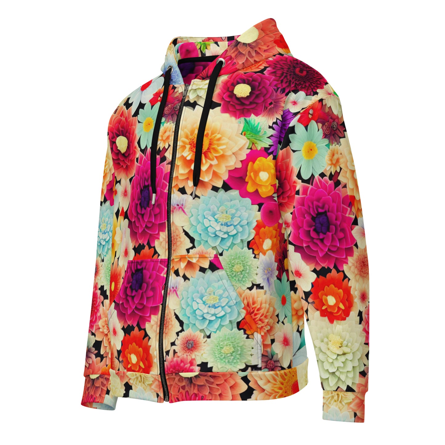 DMV 0424 Floral Unisex zip hoodie