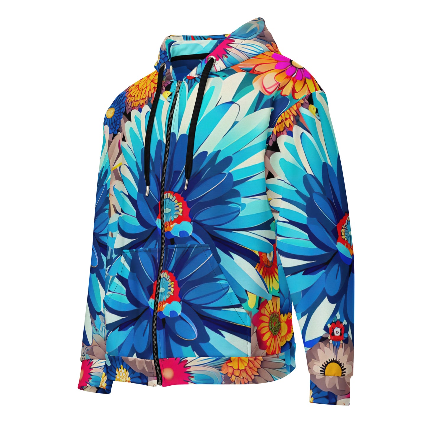 DMV 0448 Floral Unisex zip hoodie