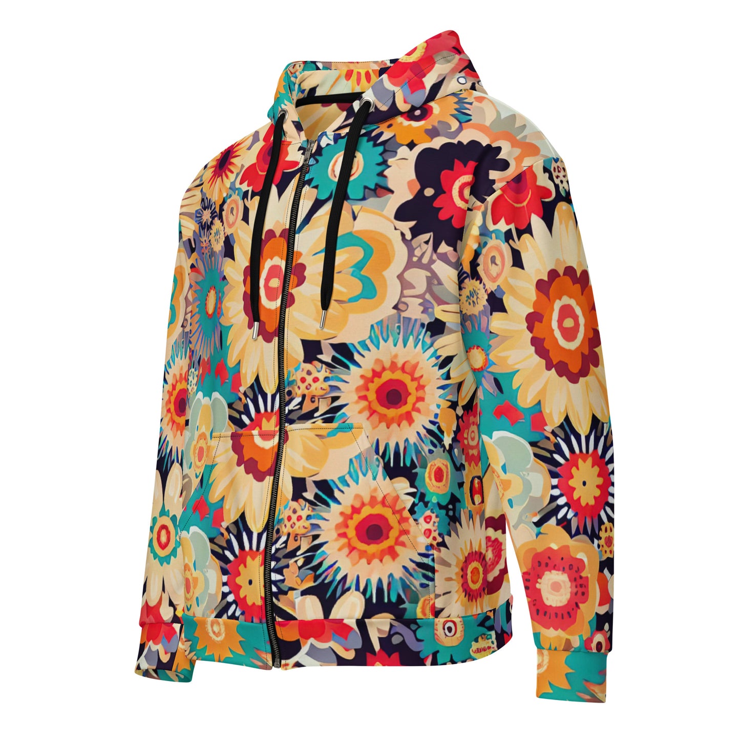 DMV 0386 Floral Unisex zip hoodie