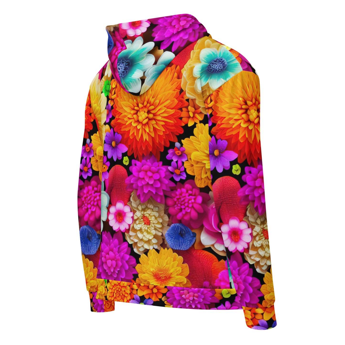 DMV 0238 Floral Unisex zip hoodie