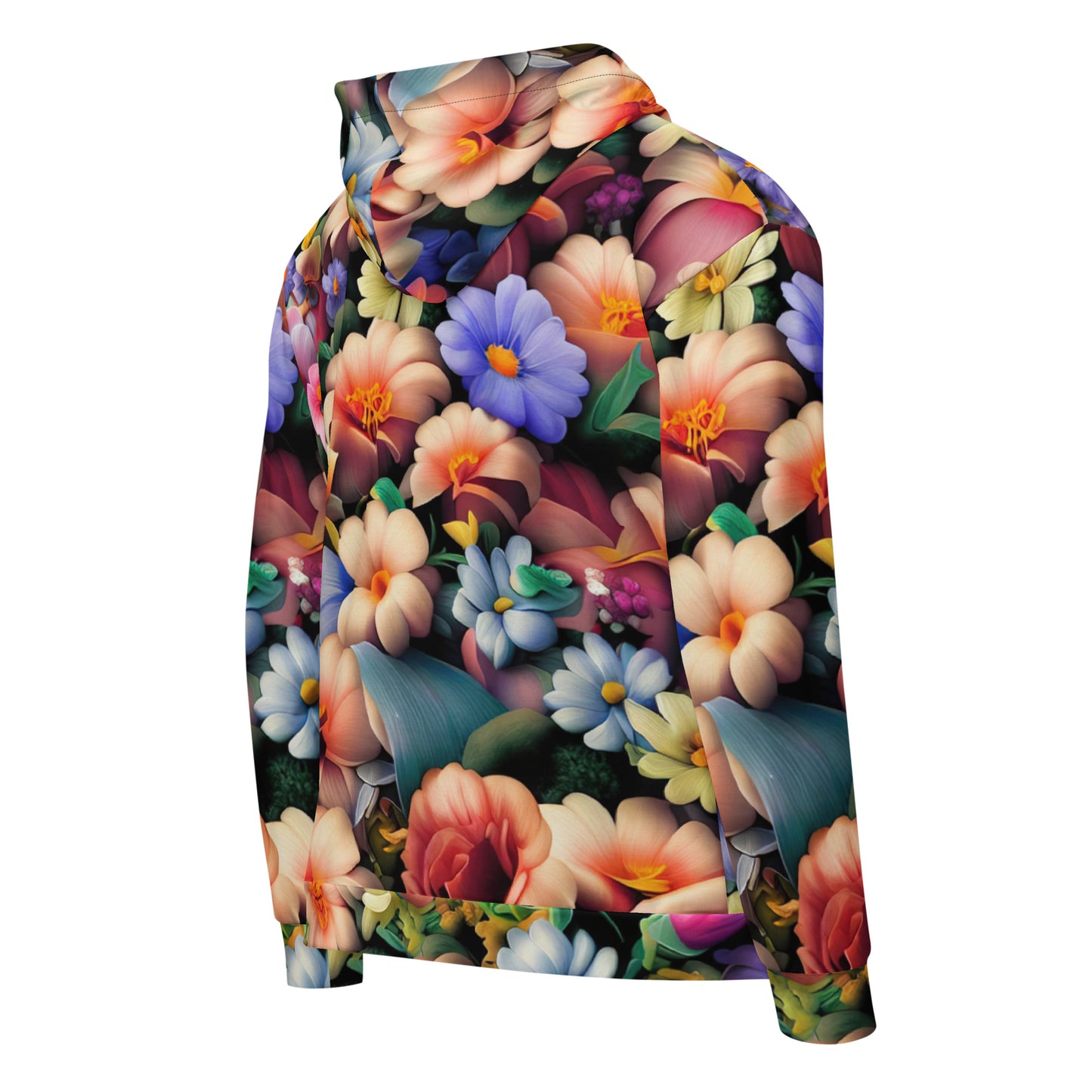 DMV 0043 Floral Unisex zip hoodie