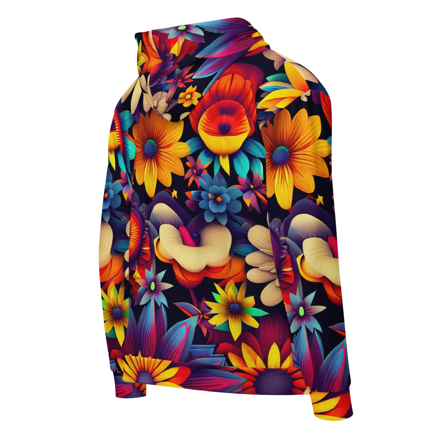 DMV 0080 Floral Unisex zip hoodie