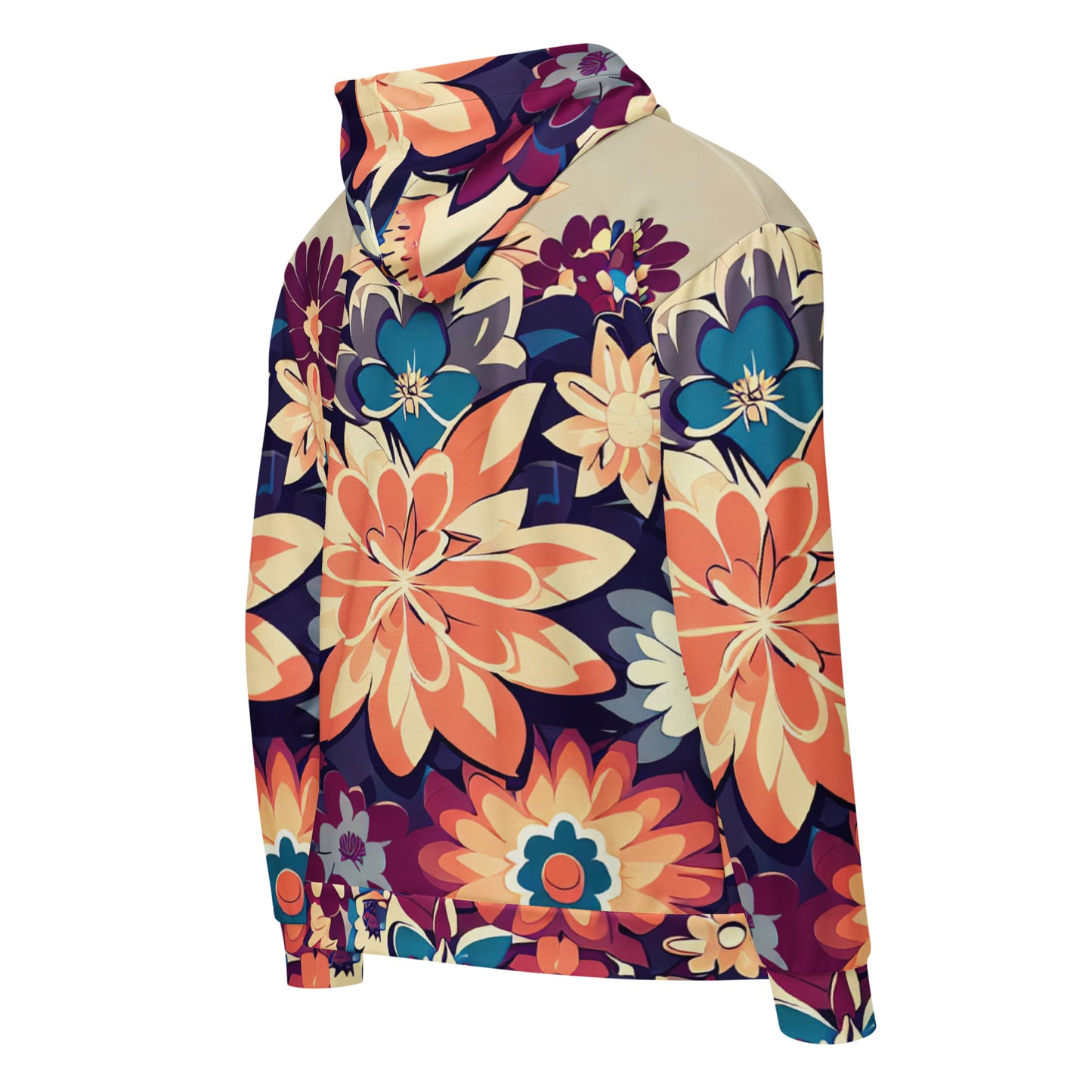 DMV 0253 Floral Unisex zip hoodie