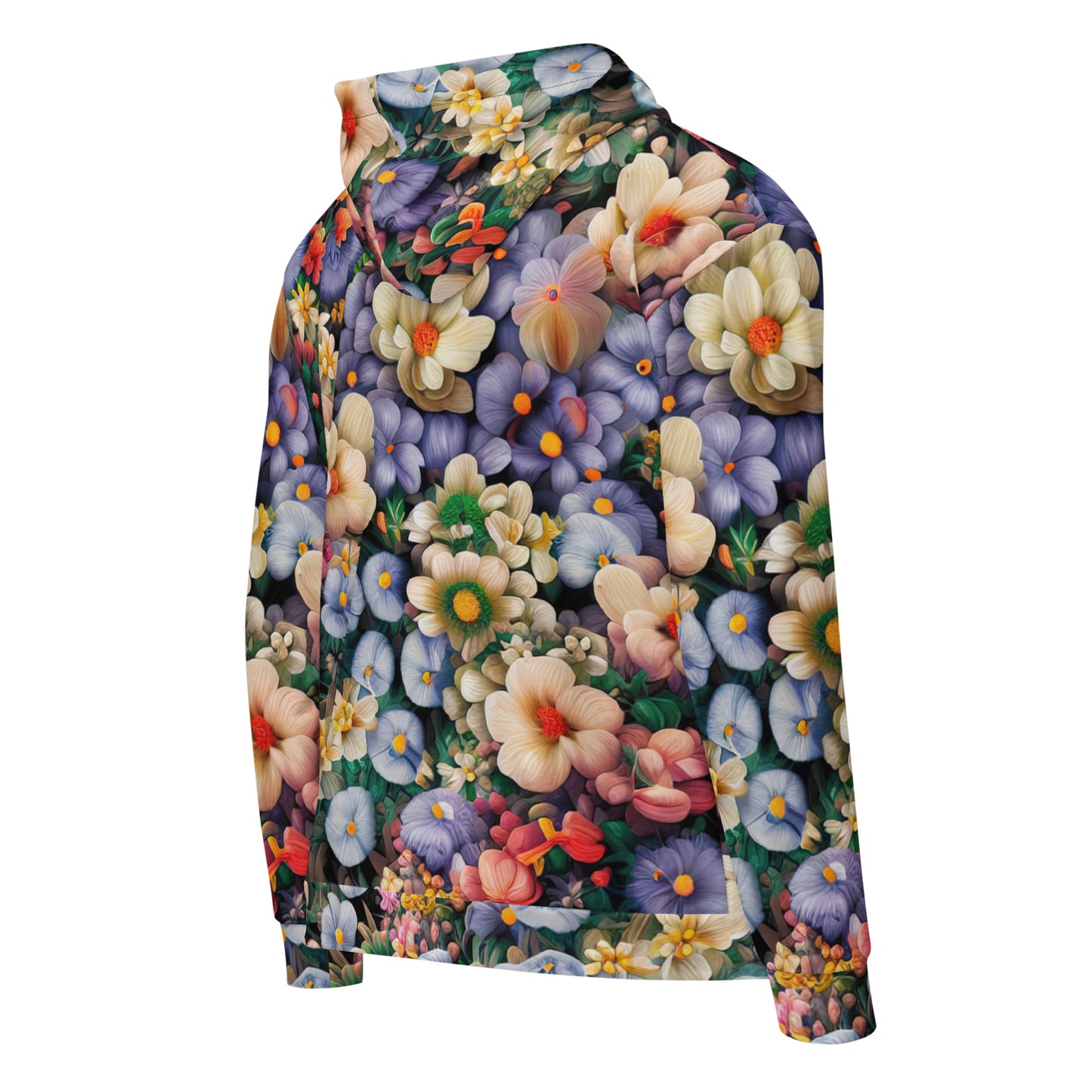 DMV 0114 Floral Unisex zip hoodie