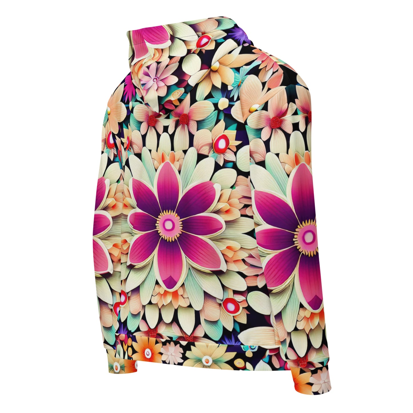 DMV 0307 Floral Unisex zip hoodie