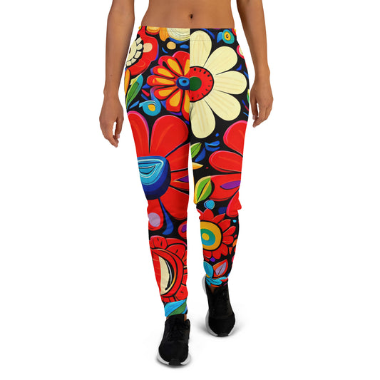 DMV 0178 Floral Women's Joggers