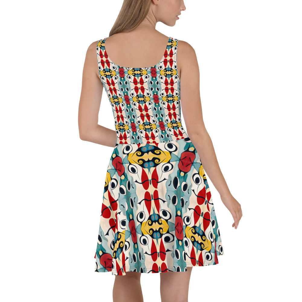 DMV 0230 Vintage Artsy Skater Dress