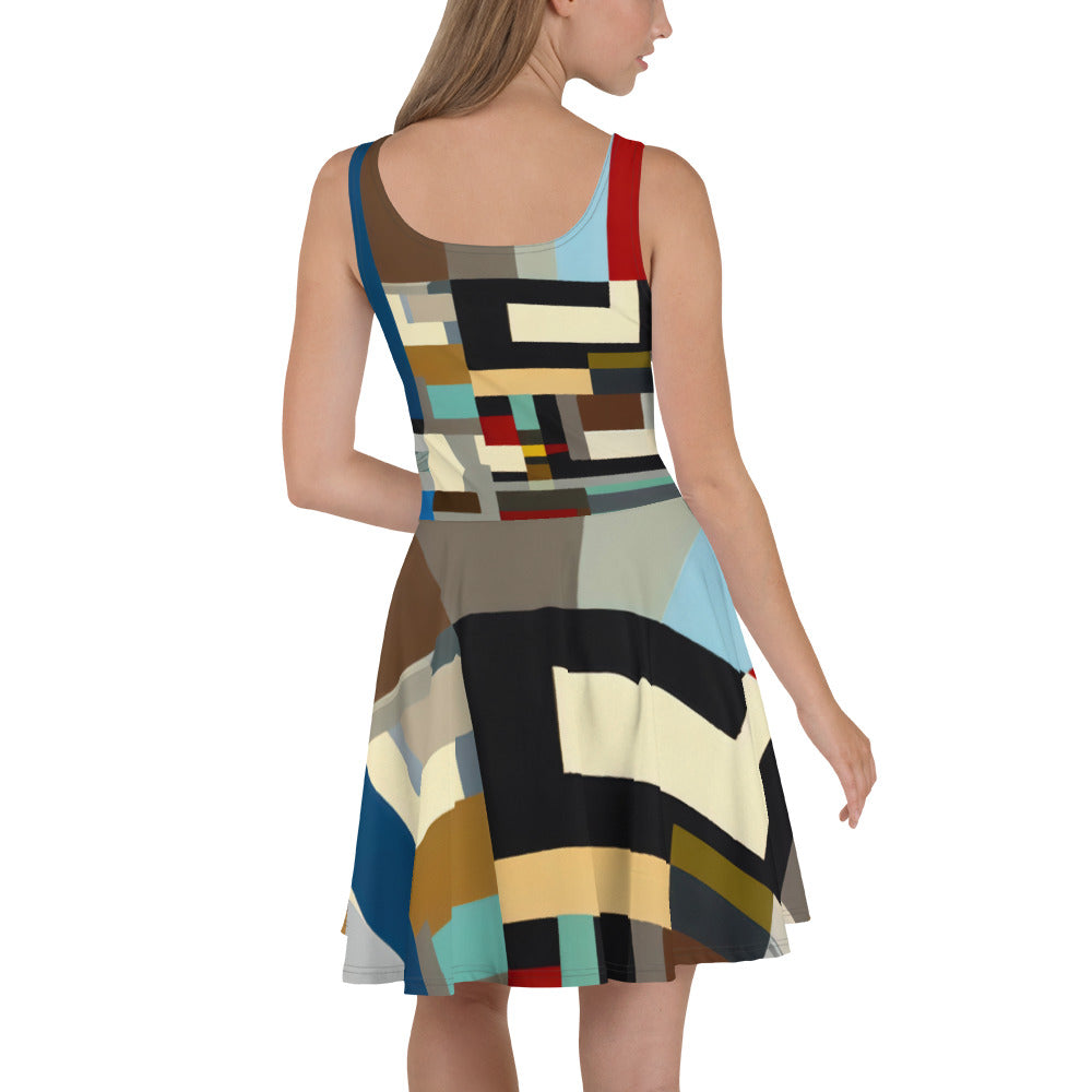 DMV 0008 Abstract Art Skater Dress