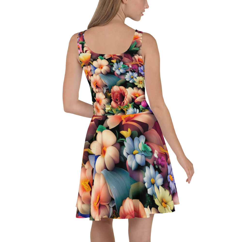 DMV 0043 Floral Skater Dress