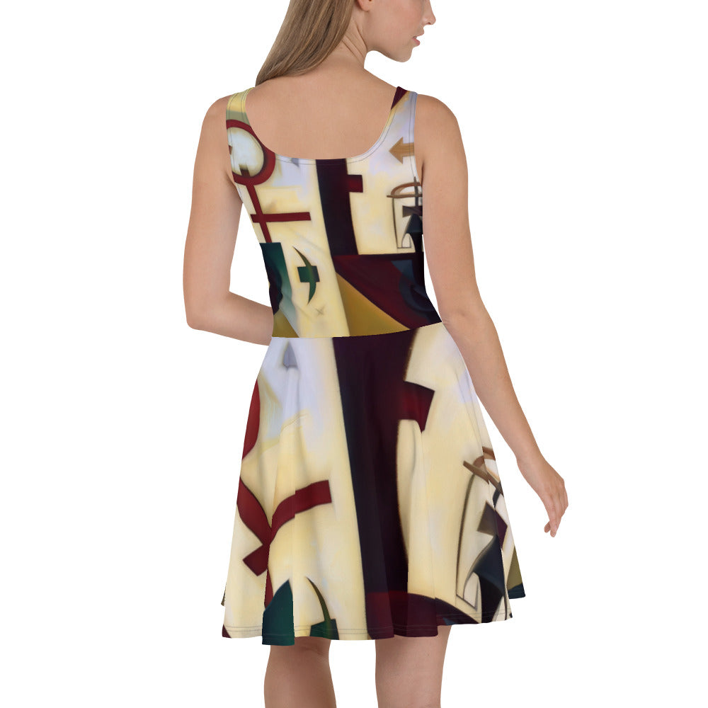 DMV 0083 Abstract Art Skater Dress