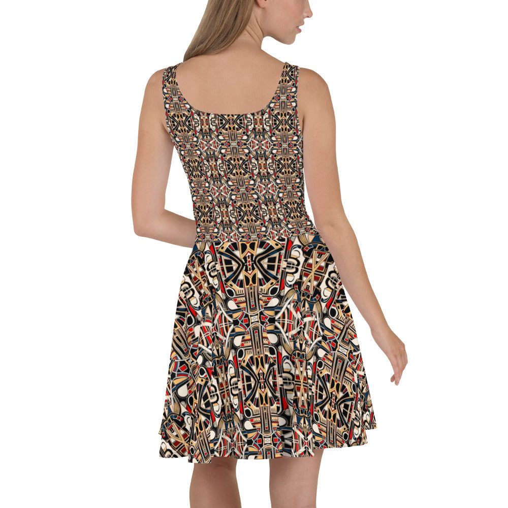 DMV 0078 Chic Boho Skater Dress