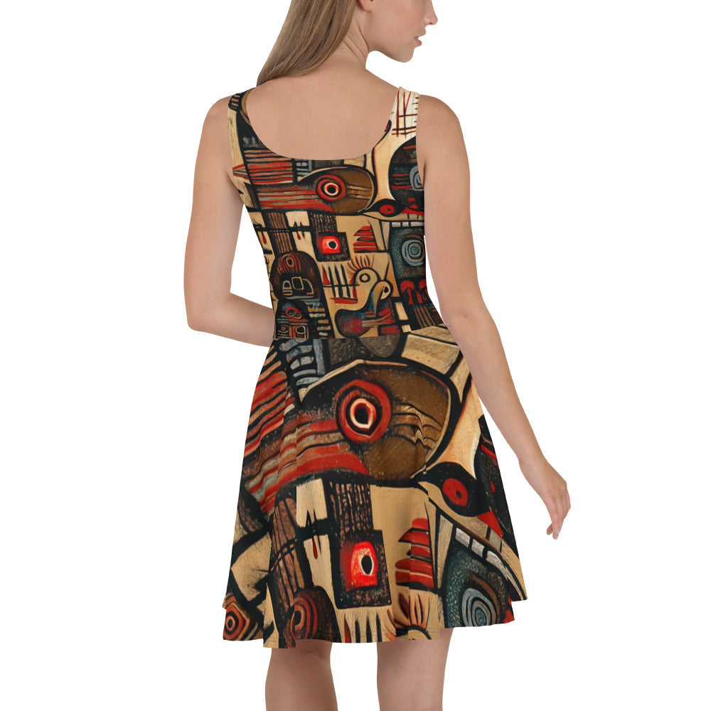 DMV 0256 Retro Art Skater Dress