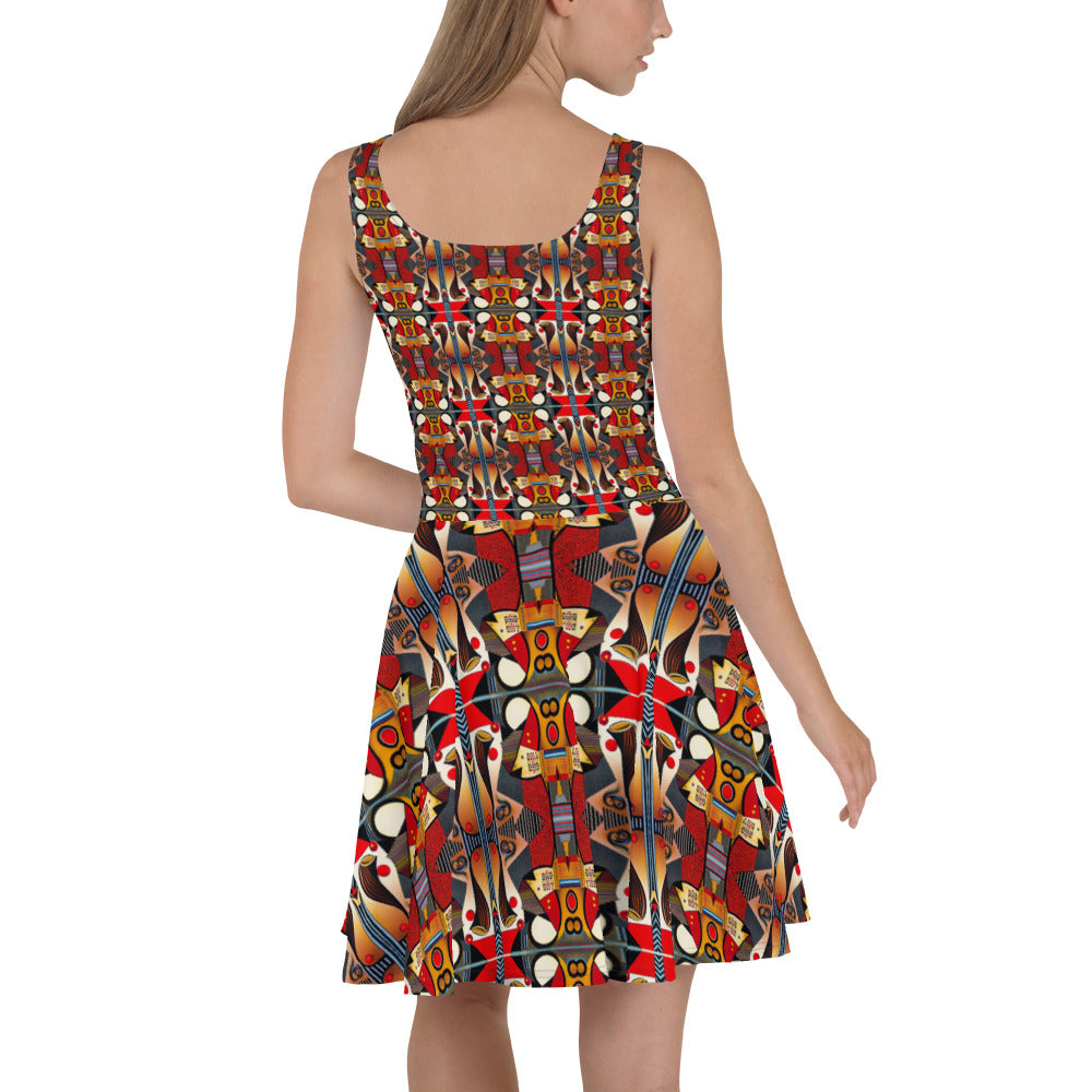 DMV 0208 Chic Boho Skater Dress