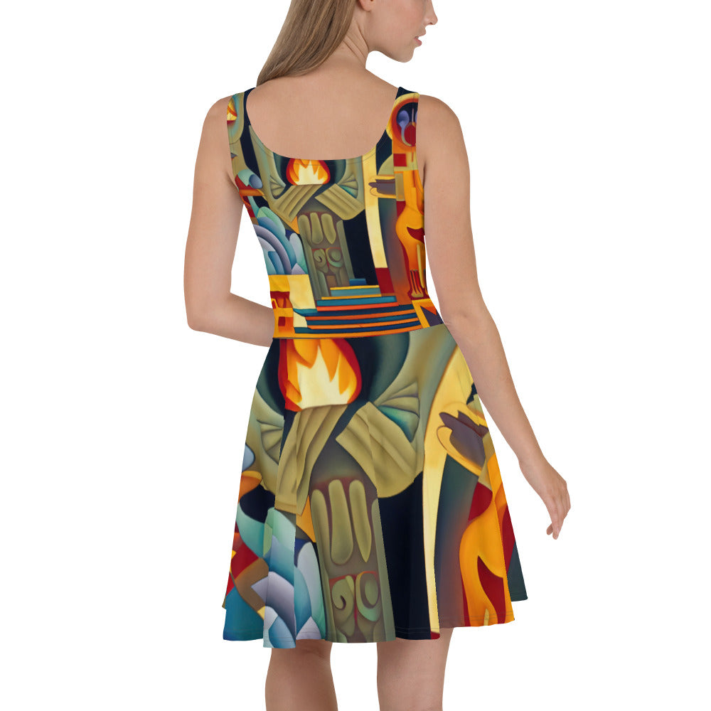 DMV 0237 Retro Art Skater Dress