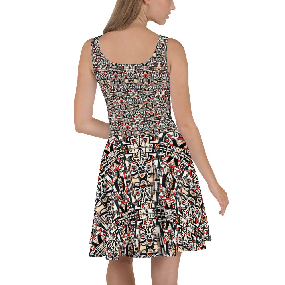 DMV 0131 Chic Boho Skater Dress