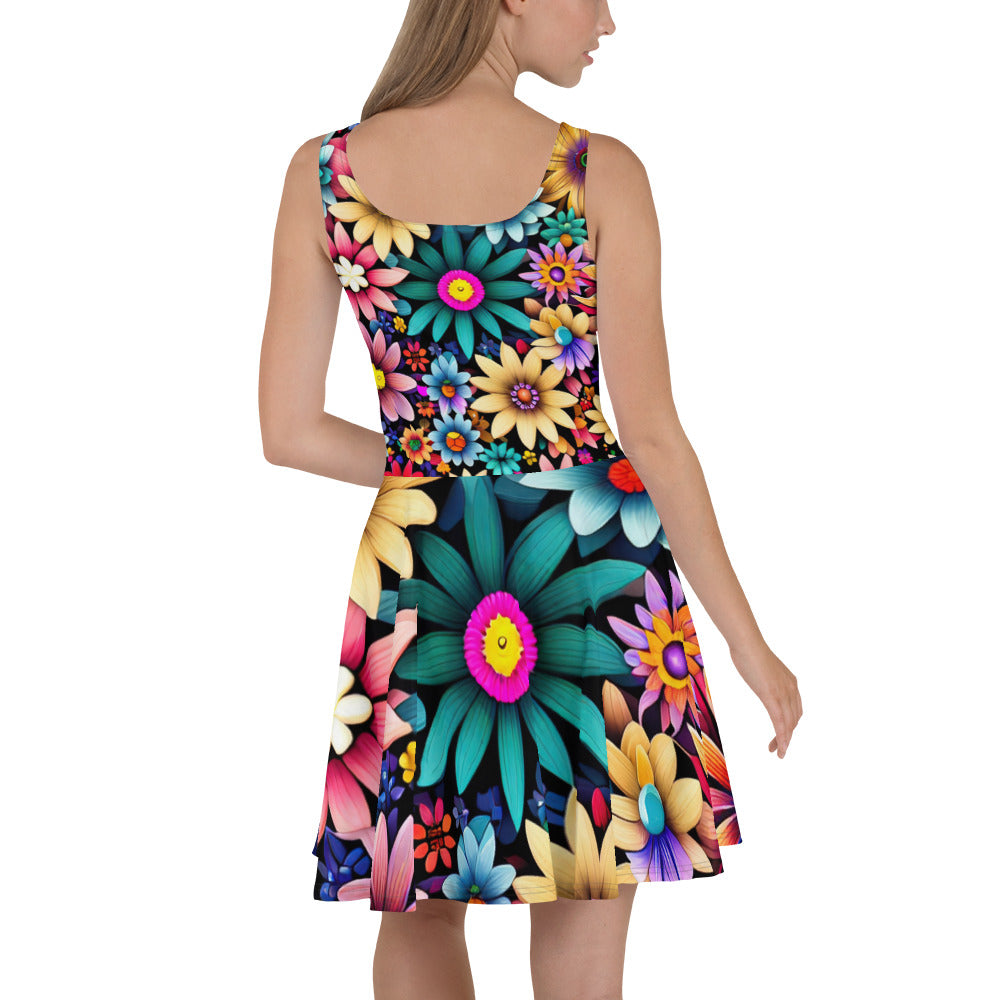 DMV 0265 Floral Skater Dress