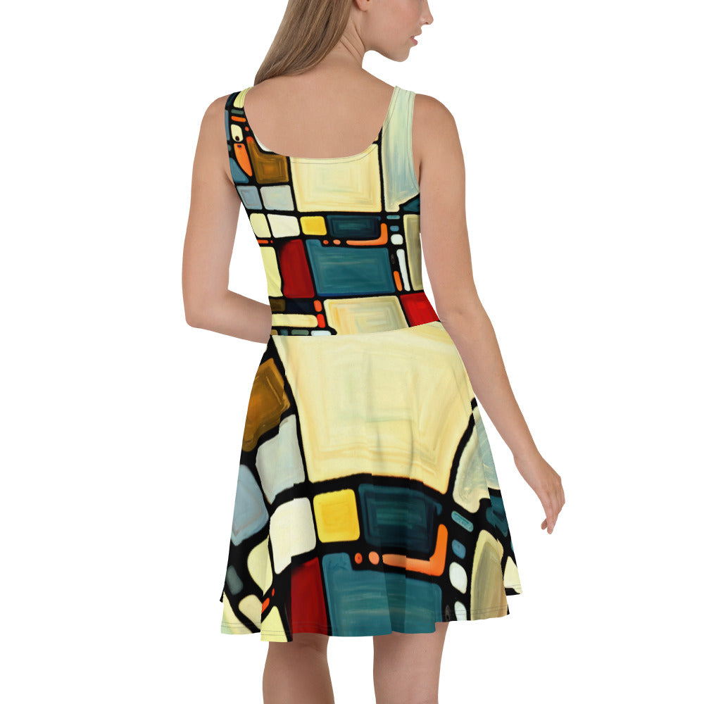 DMV 0117 Abstract Art Skater Dress