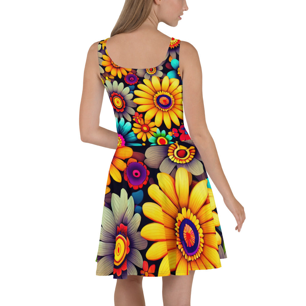 DMV 0158 Floral Skater Dress