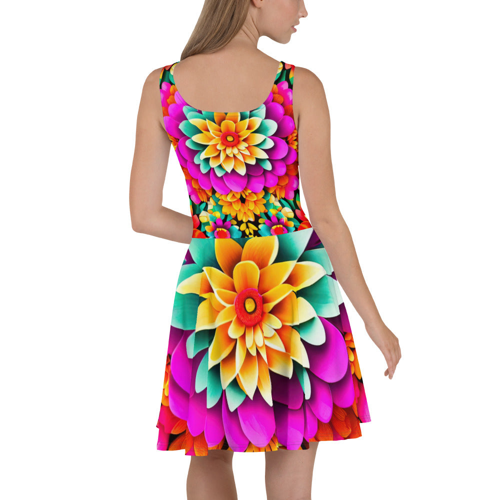 DMV 0250 Floral Skater Dress