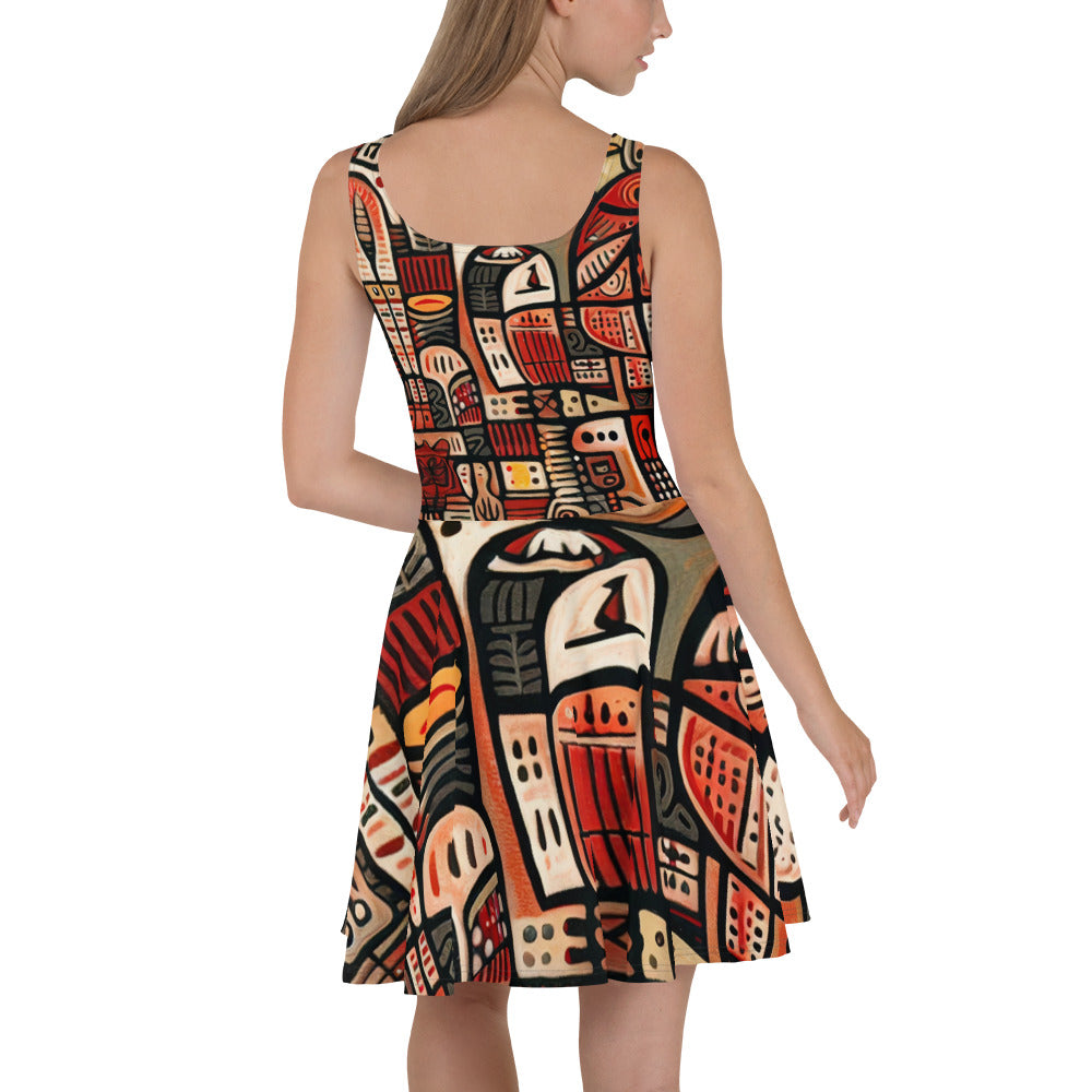 DMV 0107 Retro Art Skater Dress