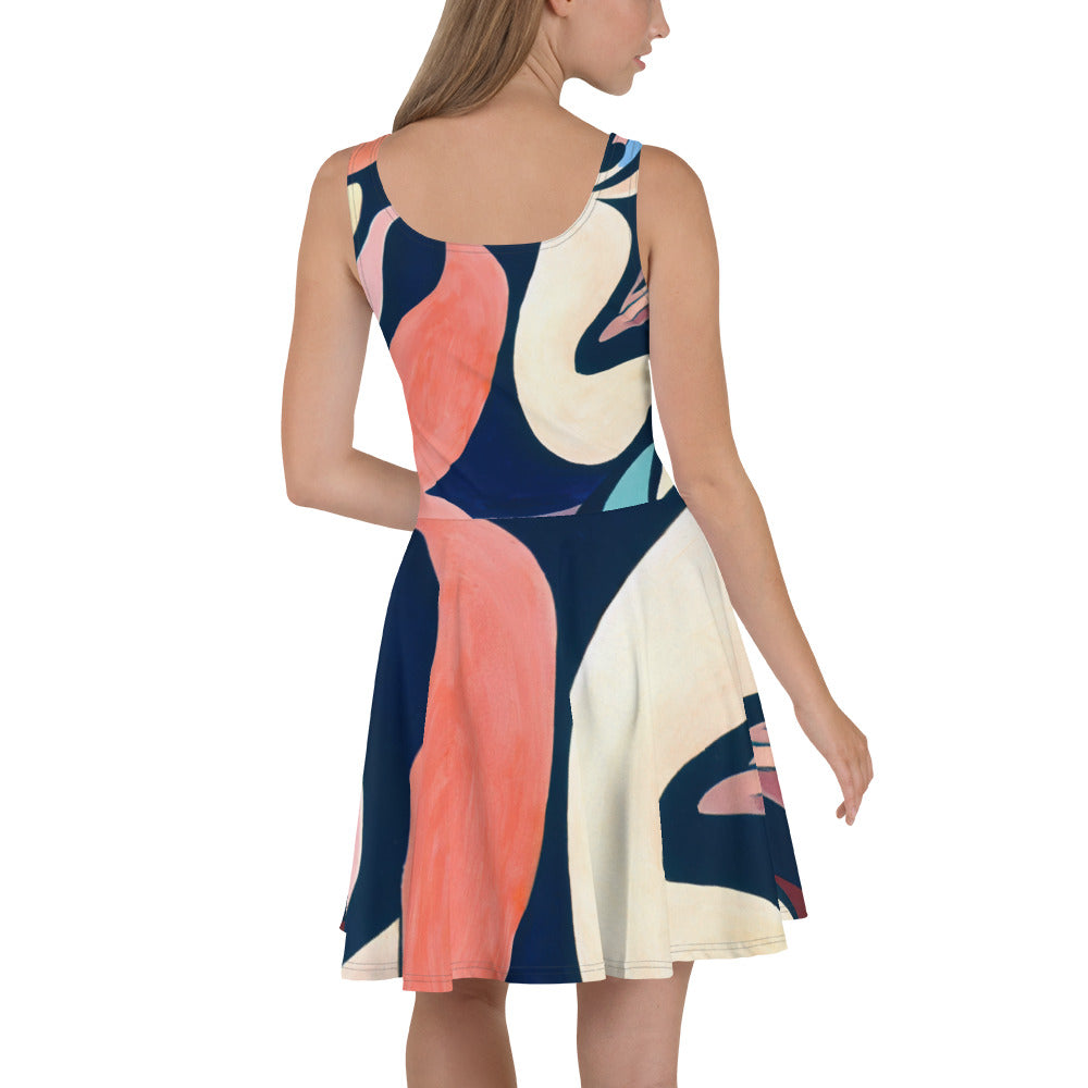 DMV 0175 Abstract Art Skater Dress