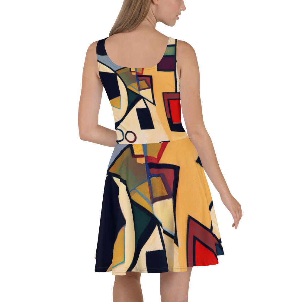 DMV 0168 Abstract Art Skater Dress