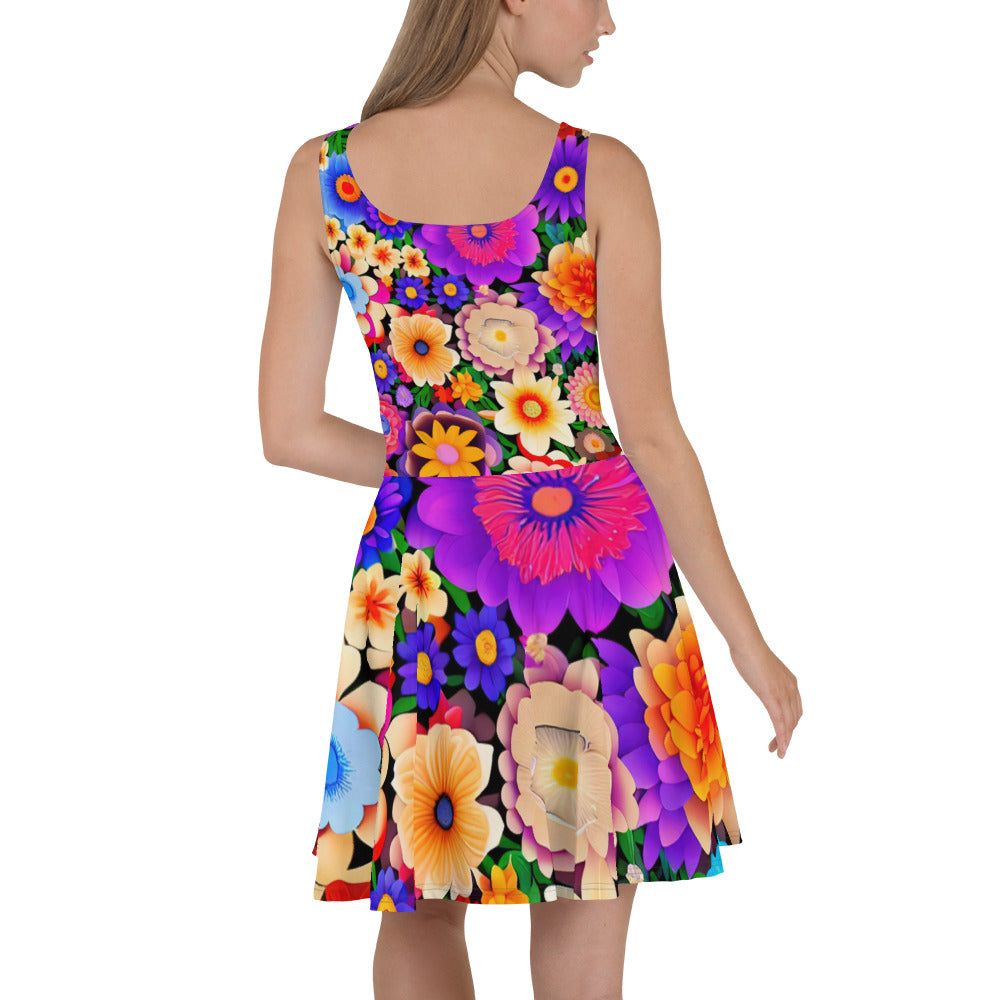 DMV 0309 Floral Skater Dress