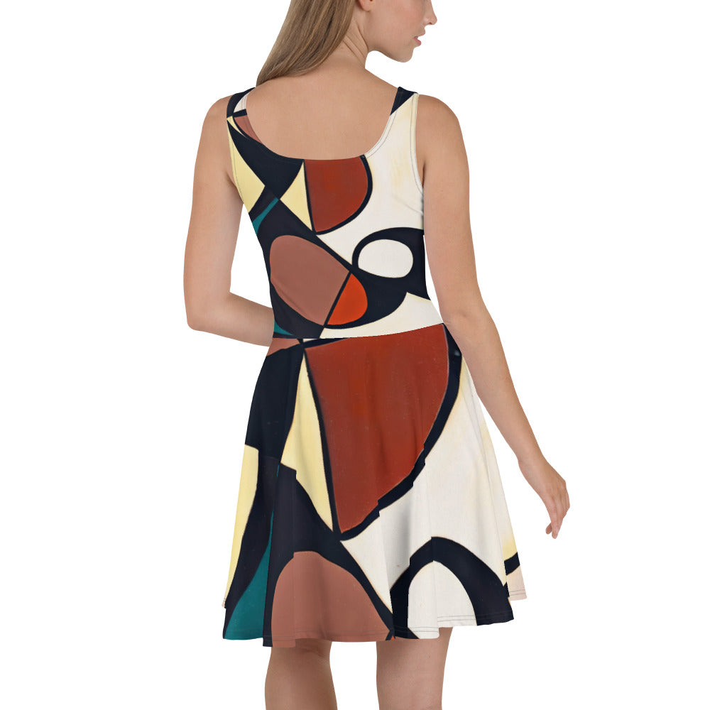 DMV 0179 Abstract Art Skater Dress