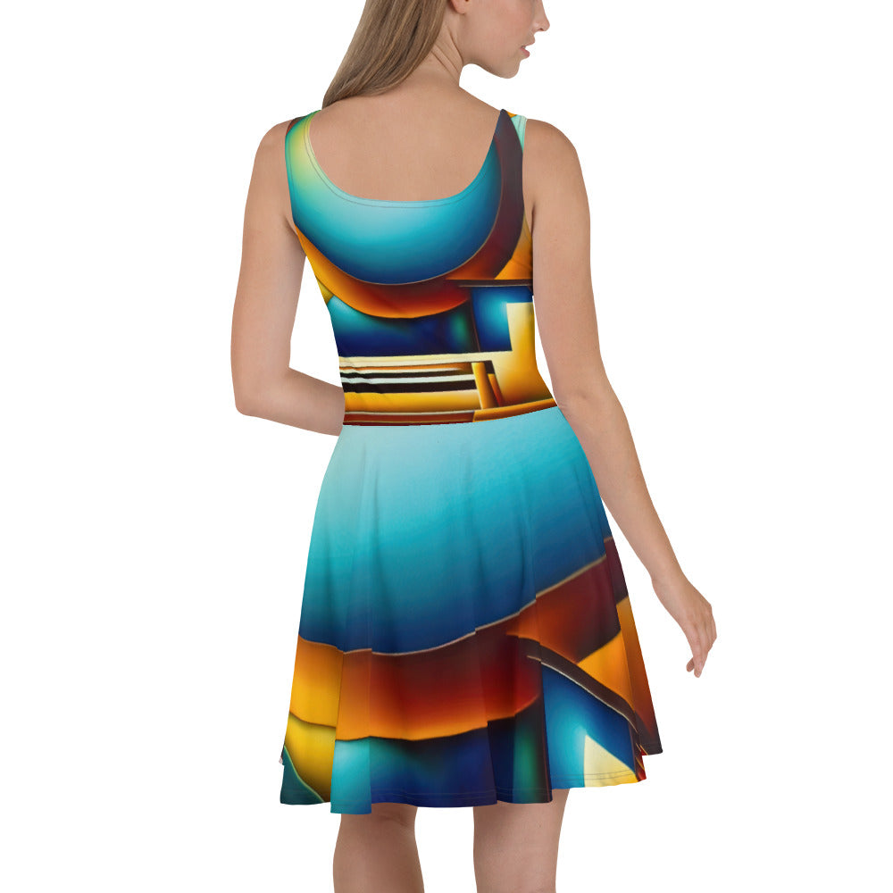 DMV 0151 Retro Art Skater Dress