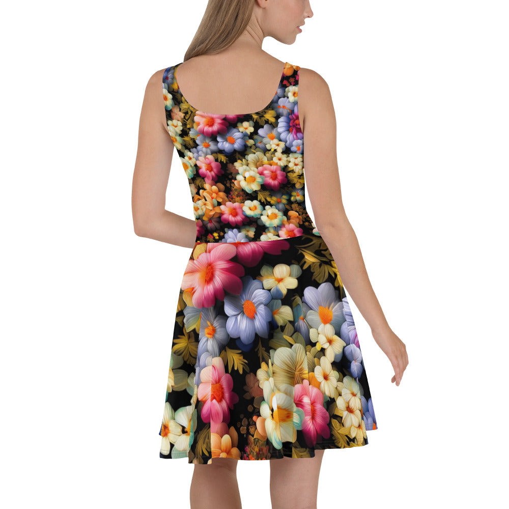 DMV 1522 Floral Skater Dress