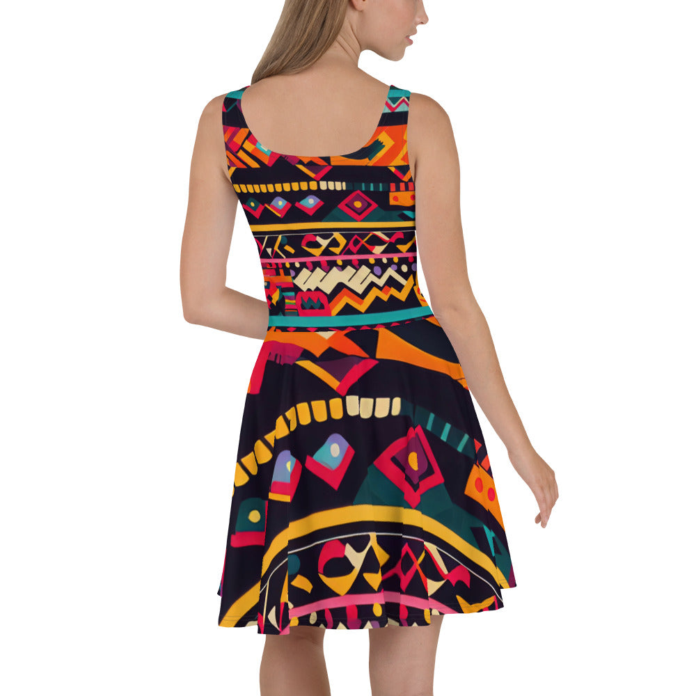 DMV 0409 Boho Skater Dress