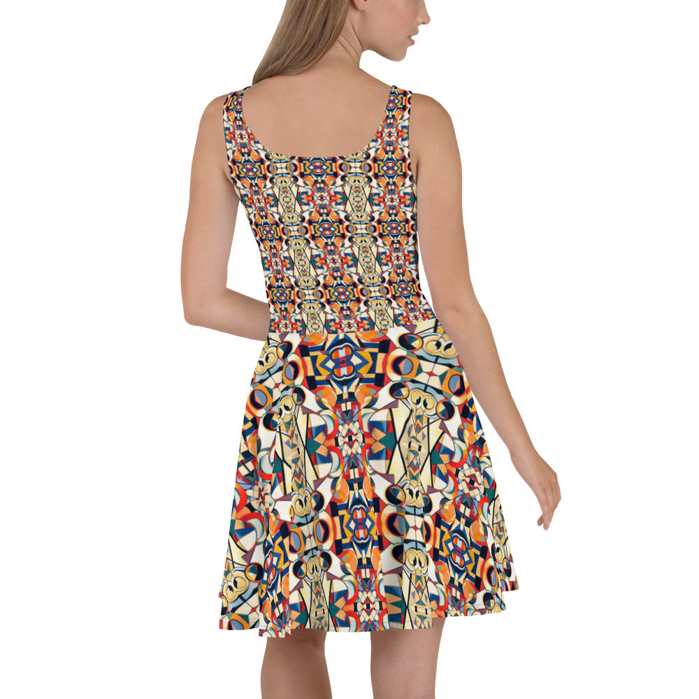 DMV 0157 Geo Boho Skater Dress