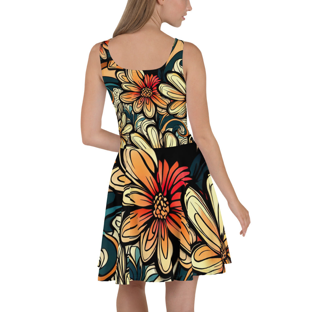 DMV 1662 Floral Skater Dress