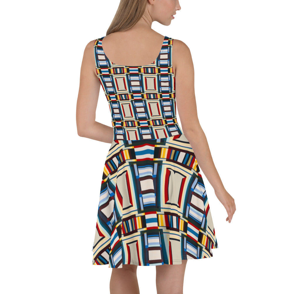 DMV 1168 Geo Boho Skater Dress