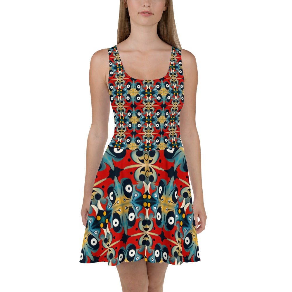 DMV 0269 Vintage Artsy Skater Dress