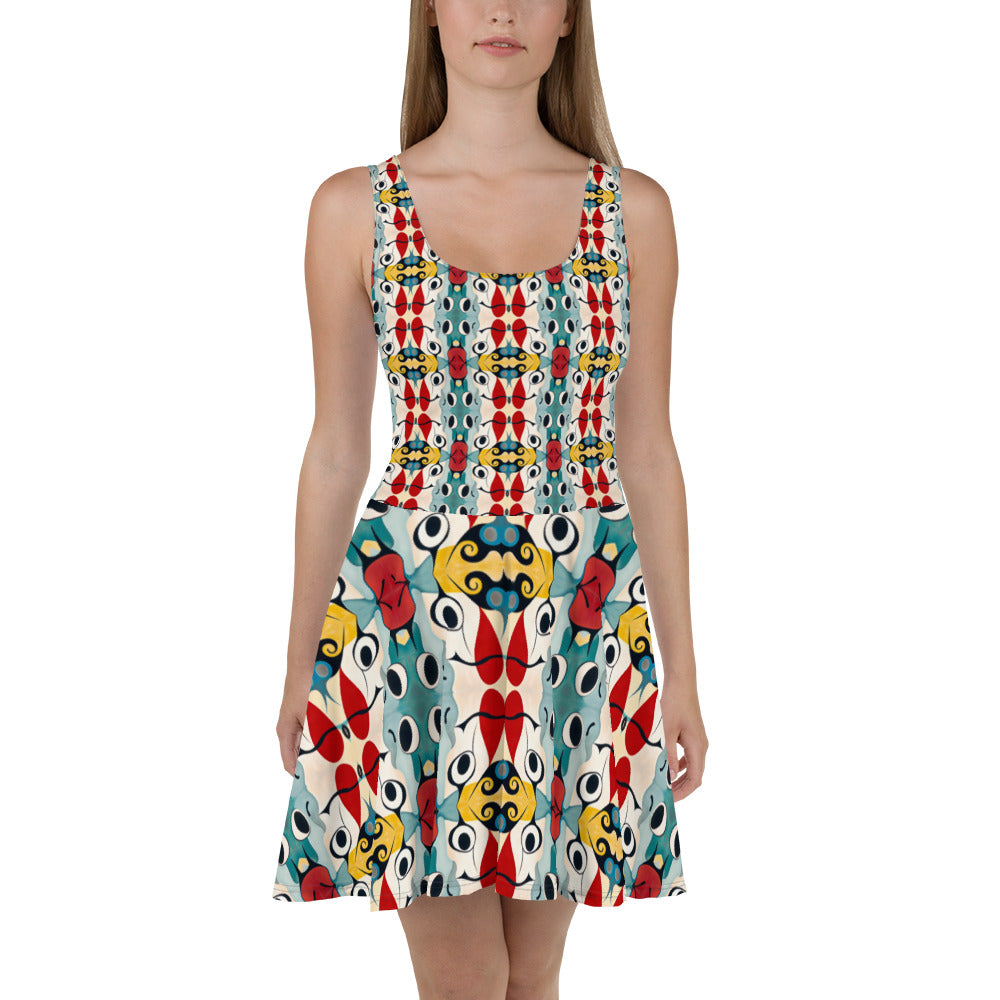 DMV 0230 Vintage Artsy Skater Dress