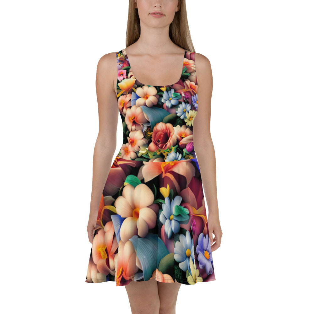 DMV 0043 Floral Skater Dress