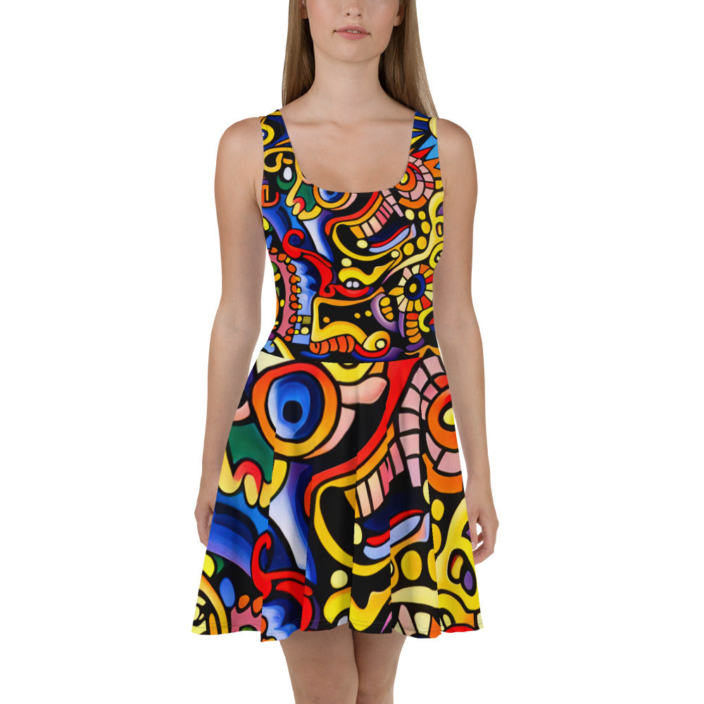 DMV 0051 Psy Art Skater Dress