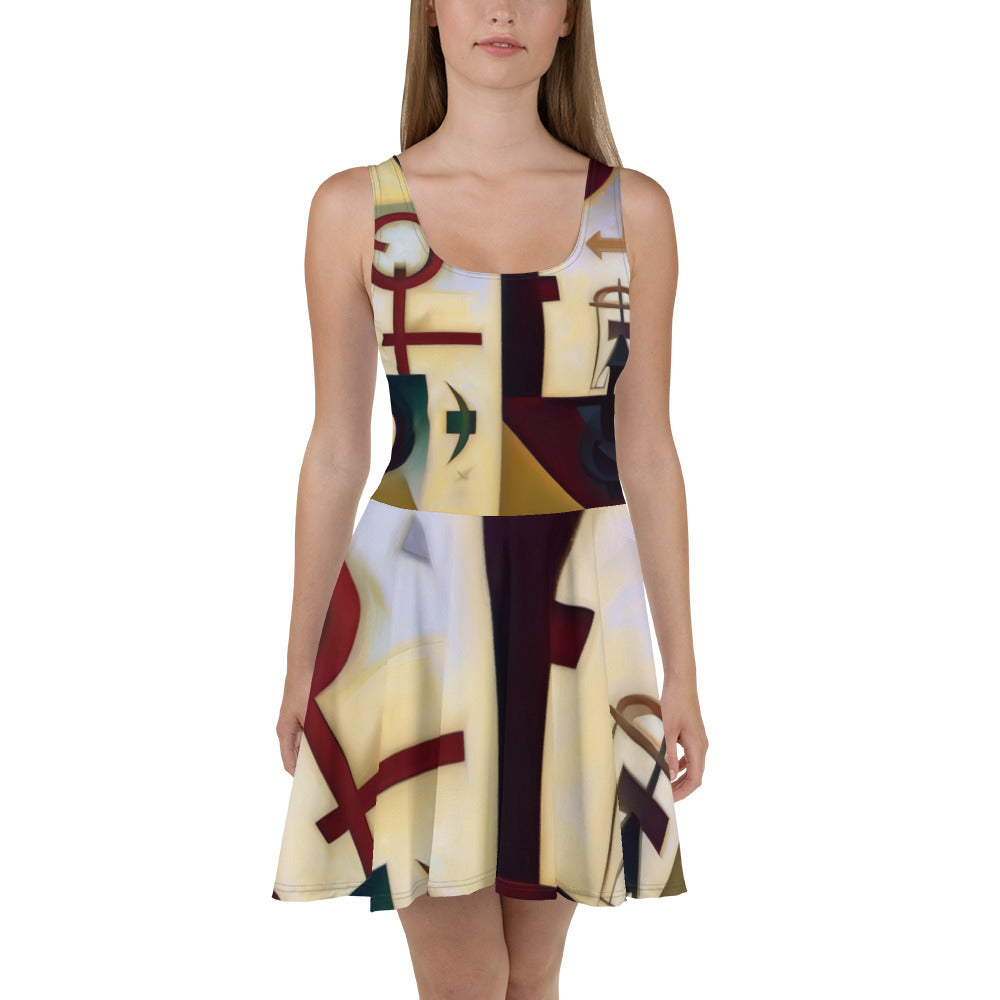 DMV 0083 Abstract Art Skater Dress