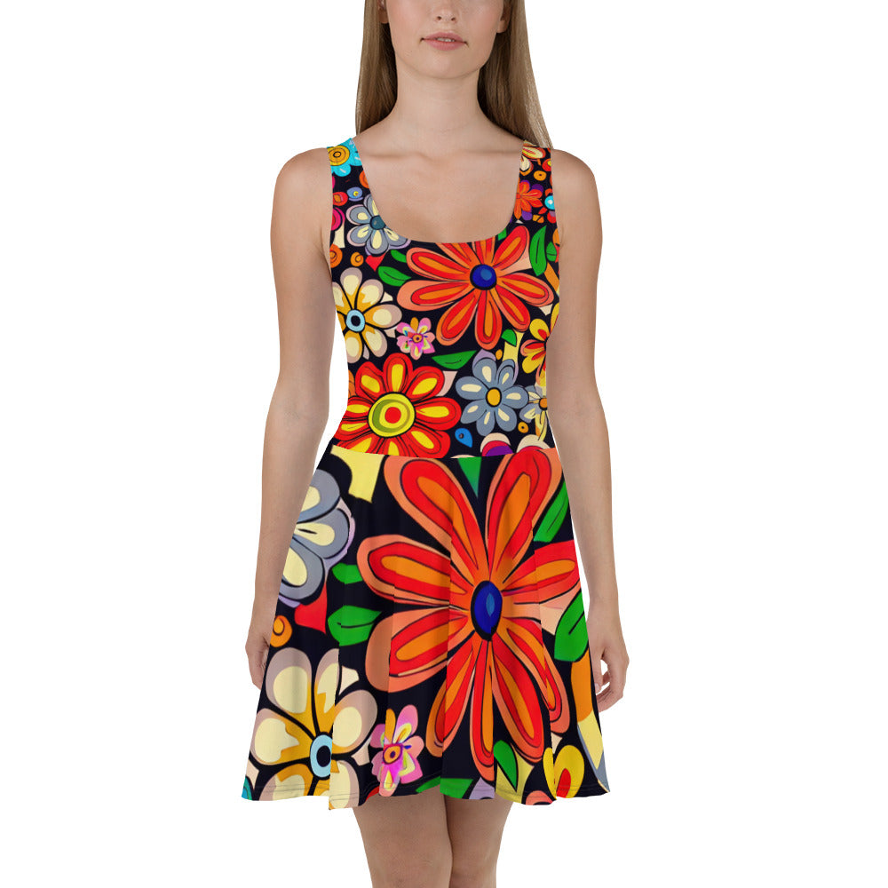 DMV 0018 Floral Skater Dress