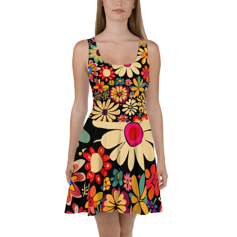 DMV 0101 Floral Skater Dress