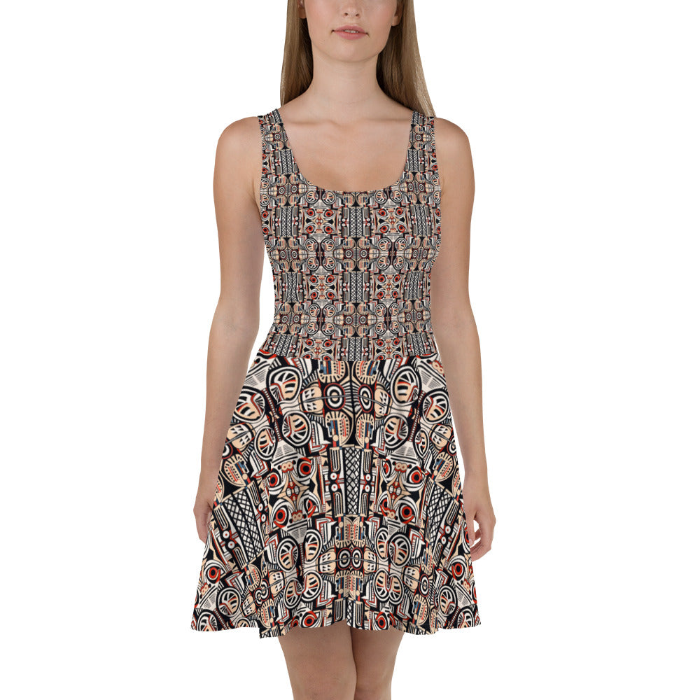 DMV 0274 Chic Boho Skater Dress