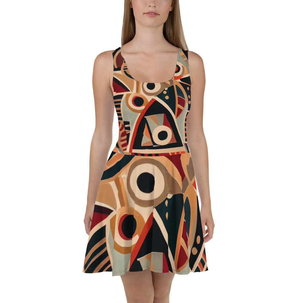 DMV 0217 Retro Art Skater Dress