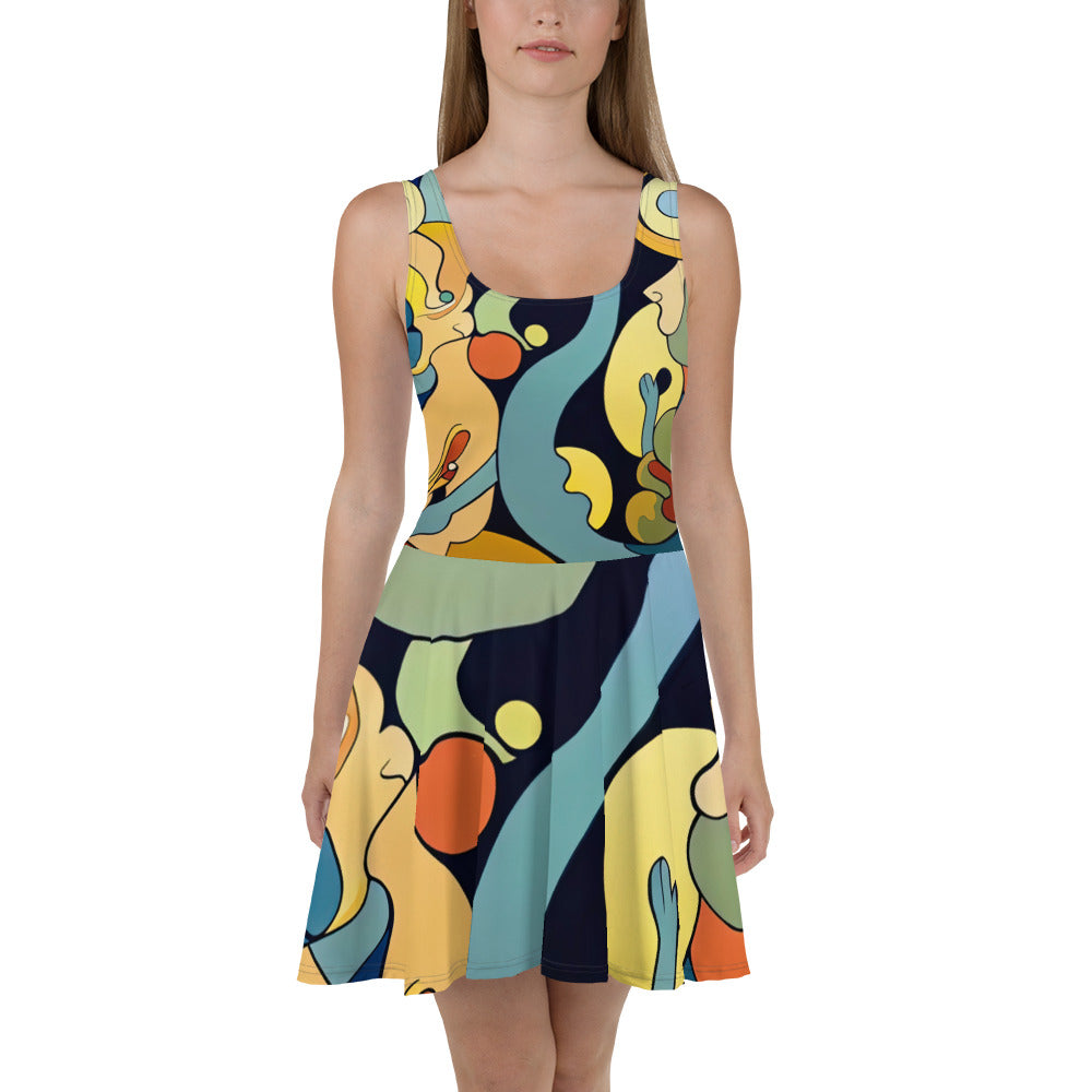 DMV 0242 Retro Art Skater Dress