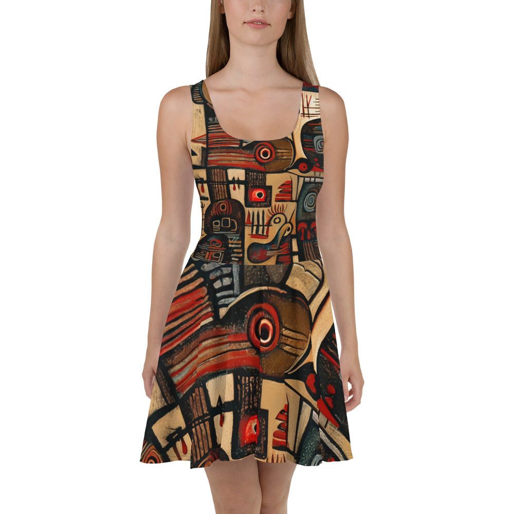 DMV 0256 Retro Art Skater Dress