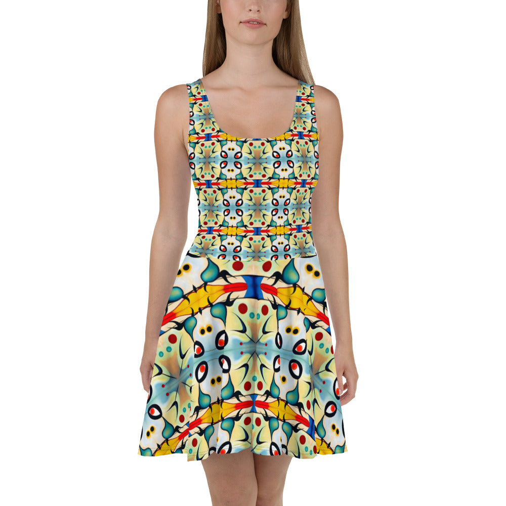 DMV 0102 Vintage Artsy Skater Dress