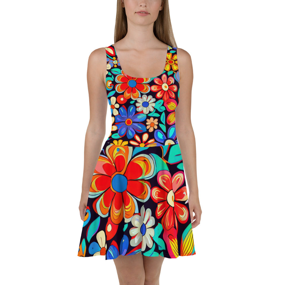 DMV 0257 Floral Skater Dress