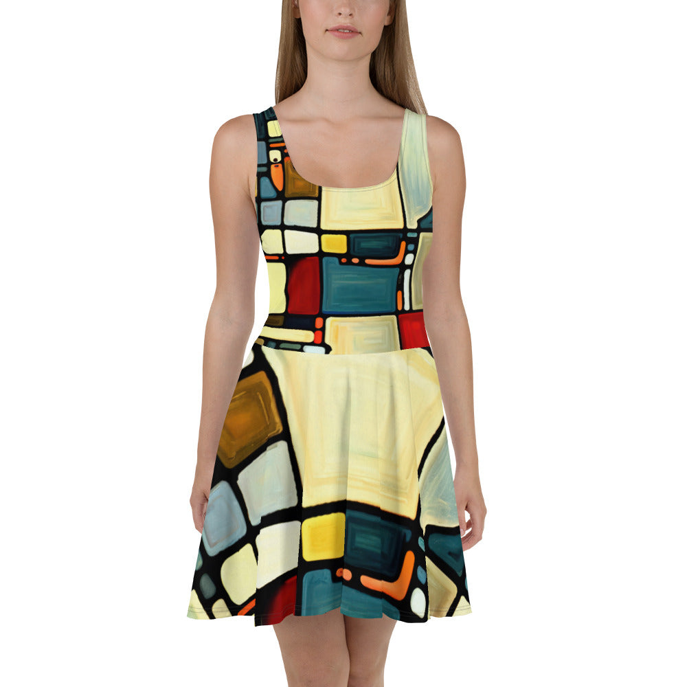 DMV 0117 Abstract Art Skater Dress