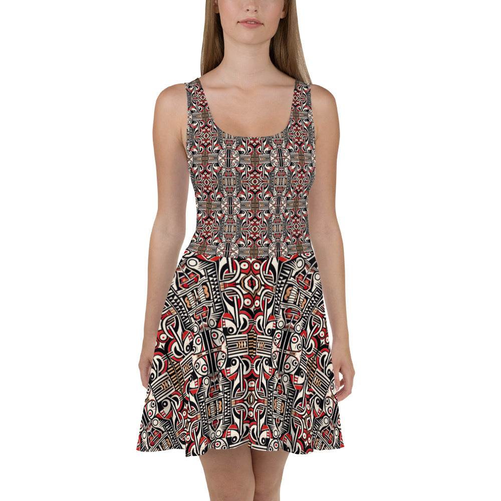 DMV 0161 Chic Boho Skater Dress