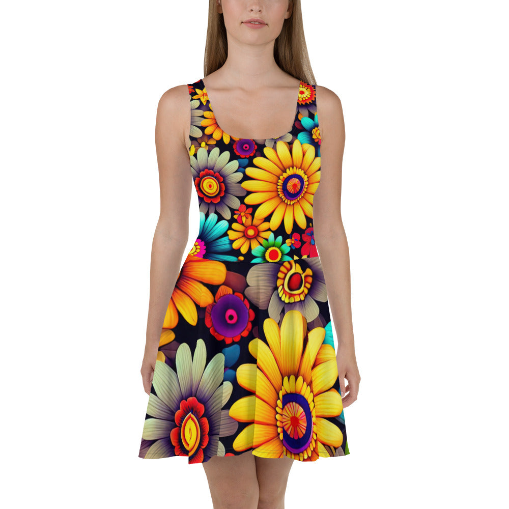 DMV 0158 Floral Skater Dress